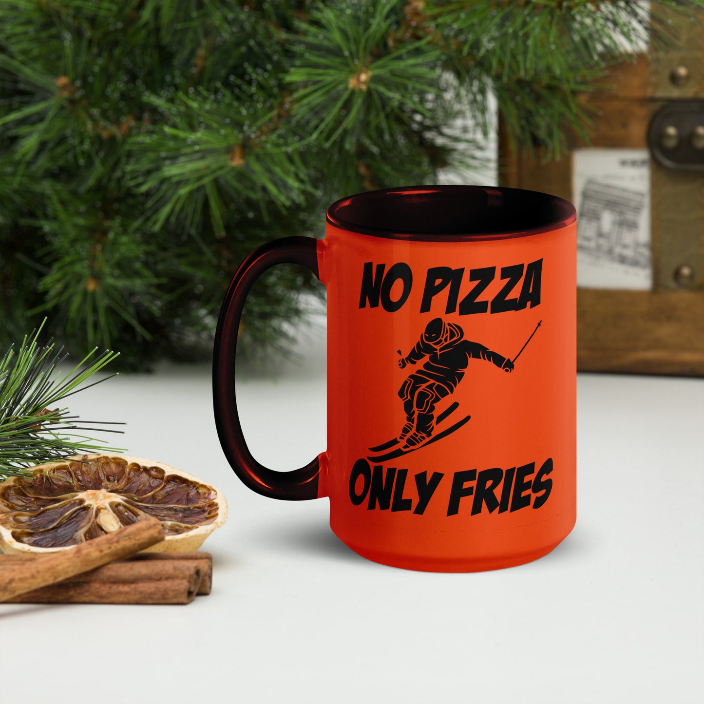 No Pizza, Only Fries Mug – Perfect for Skiiers