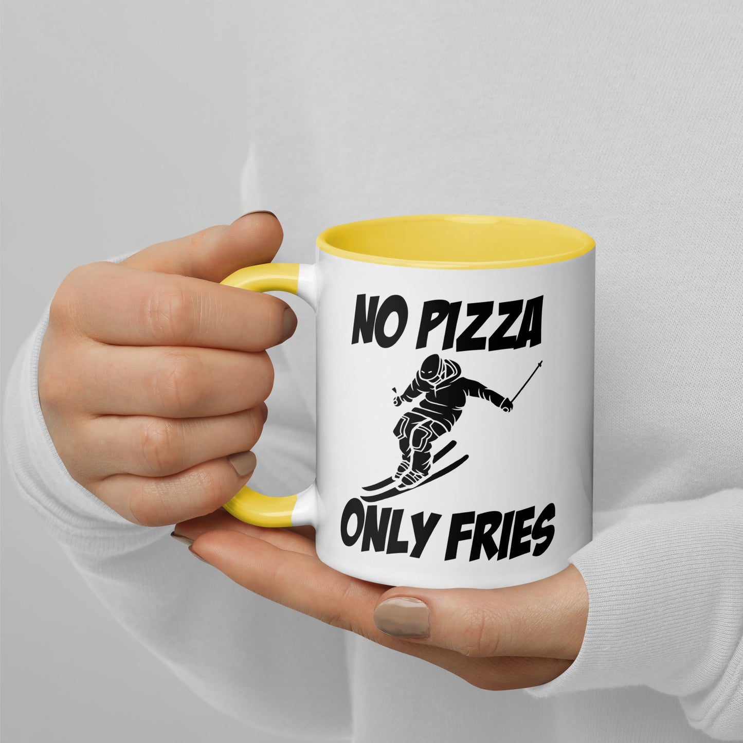 No Pizza, Only Fries Mug – Perfect for Skiiers